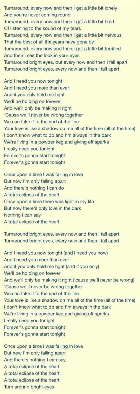 wiki total eclipse of the heart|total eclipse of the heart lyrics.